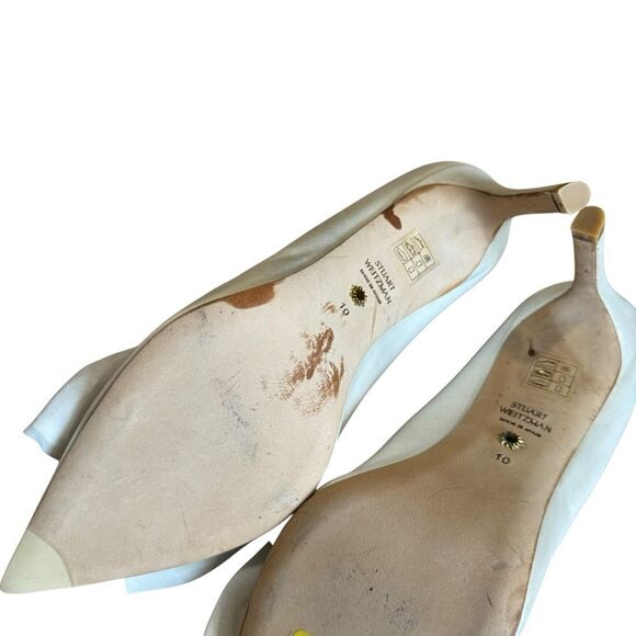Revolve Stuart Weitzman White Anny Bow-detailed Pumps - Picture 12 of 12